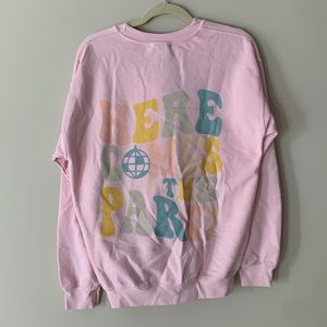 Bridesmaid Here comes the Party pink sweatshirt size medium